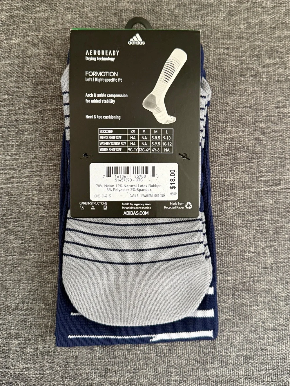 Adidas Youth Blue White Soccer OTC Socks Team Speed II NEW Small 13C-4Y Support